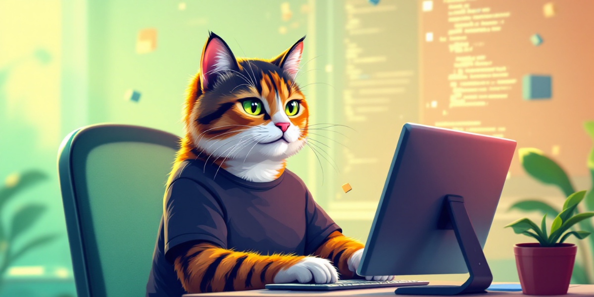 a cat efficiently typing and generating code